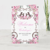 Roze Western Charro Quinceañera Programma (Voorkant)