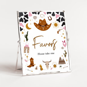 Roze Western Cowgirl Baby shower Favors Poster