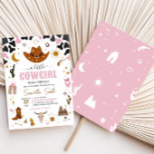 Roze Western Cowgirl Baby shower Kaart
