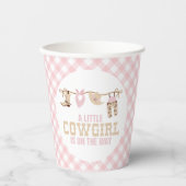 Roze Western Cowgirl Baby shower Papieren Bekers (Voorkant)