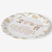 Roze Western Cowgirl Baby shower Papieren Borden Papieren Bordje (Gekanteld)
