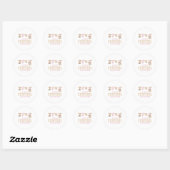 Roze Western Cowgirl Baby shower Papieren Borden Ronde Sticker (Vel)