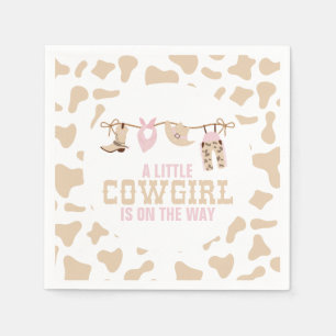 Roze Western Cowgirl Baby shower Servet