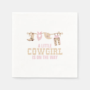 Roze Western Cowgirl Baby shower Servet