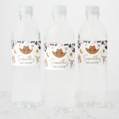 Roze Western Cowgirl Baby shower Waterfles Etiket (Flessen)