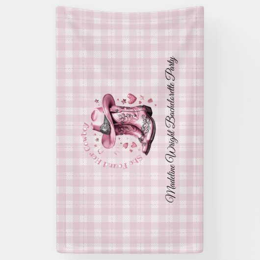 Roze  Western Cowgirl Bachelorette Banner (Verticaal)