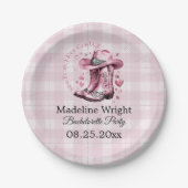 Roze  Western Cowgirl Bachelorette Borden Papieren Bordje (Voorkant)