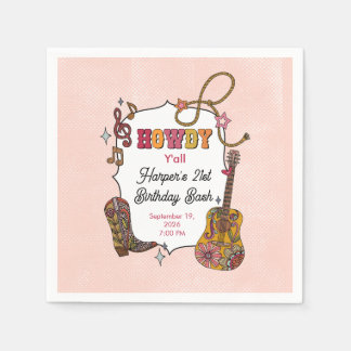 Roze Western Cowgirl Feestservetten Servet