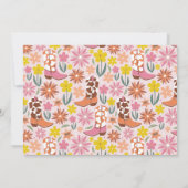 Roze Western Cowgirl Laarzen Rand Gepersonaliseerd Bedankkaart (Achterkant)