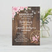 Roze Western Cowgirl laarzen zadel omhoog Vrijgeze Kaart (Staand voorkant)