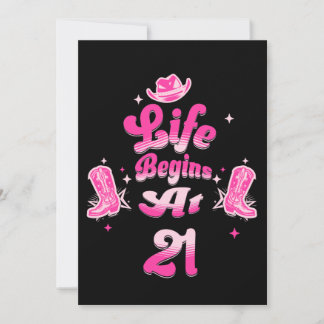 Roze Western Cowgirl Verjaardag Mijlpaal Kaart