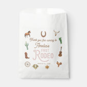 Roze Western Eerste Verjaardag Rodeo Bedankzakje (Voorkant)