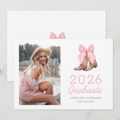 Roze Western Foto 2026 Afstuderen  Aankondiging (Voorkant / Achterkant)