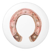 Roze Western Hoefijzer Keramische Knop (Voorkant)