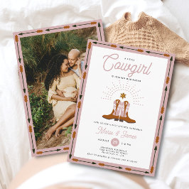 Roze Western Kleine Cowgirl Rodeo Baby shower Kaart