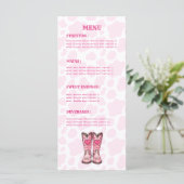 Roze Western Koe Print Rodeo Style Flat Menu (Staand voorkant)