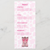 Roze Western Koe Print Rodeo Style Flat Menu (Voorkant)