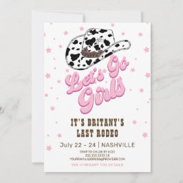 Roze Western Let's Go Meisjes Bachelorette Party Kaart