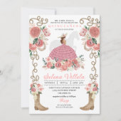 Roze Western Mariachi Charro Princess Quinceañera Kaart (Voorkant)