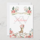 Roze Western Mariachi Charro Princess Quinceañera Kaart (Achterkant)