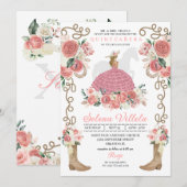 Roze Western Mariachi Charro Princess Quinceañera Kaart (Voorkant / Achterkant)