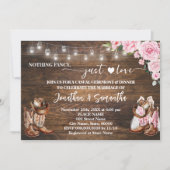 roze Western niets Fancy gewoon liefde bruiloft Kaart (Voorkant)