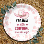 Roze Western Rodeo Cowgirl Baby shower Papieren Bordje<br><div class="desc">Elegante westerne rodeo waterverf kunstwerk. Country rodeo Cowgirl Rodeo Baby shower thema. Gemakkelijk te personaliseren.</div>