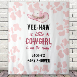 Roze Western Rodeo Cowgirl Baby shower Wandkleed