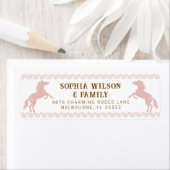 Roze Western Rodeo Horse Retour Adres Label – Co (Insitu)
