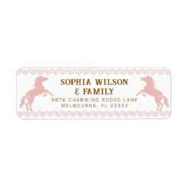 Roze Western Rodeo Horse Retour Adres Label – Co