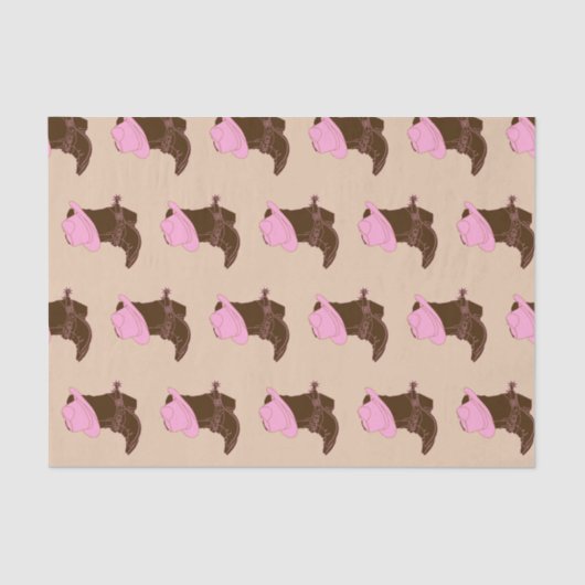 Roze Western Roze Boots en Roze Pet Tissuepapier (Voorkant)