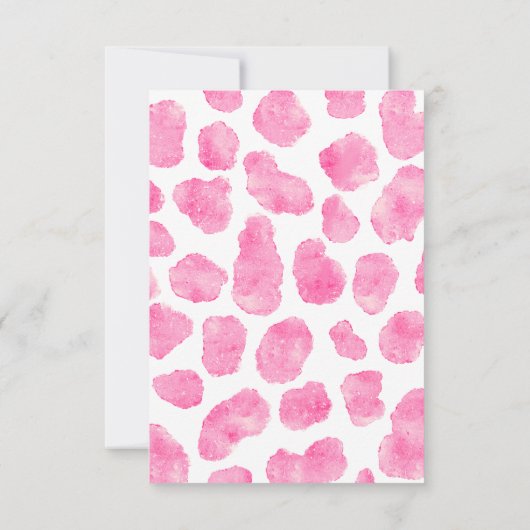 Roze western roze koe baby shower bedankkaart (Achterkant)