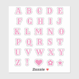 Roze Western thema Letter-Monogram alfabet Sticker