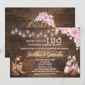 Roze Western Voordat ze zeggen dat ik doe Couples Kaart (Voorkant / Achterkant)