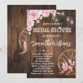 Roze Western Vrijgezellenfeest Country Wedding Sho Kaart (Voorkant / Achterkant)