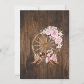 Roze Western We Do BBQ Country Couples Shower Kaart (Achterkant)