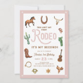 Roze Westerne 2e verjaardag Rodeo Kaart (Voorkant)