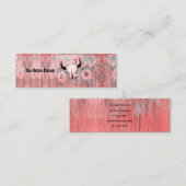 Roze Westerne bull zonnebloemen op hout Mini Visitekaartje (Voorkant / Achterkant)