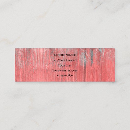 Roze Westerne bull zonnebloemen op hout Mini Visitekaartje (Achterkant)