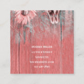 Roze Westerne bull zonnebloemen op hout Vierkante Visitekaartje (Achterkant)