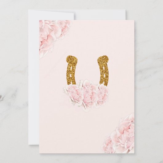 Roze Westerne Charra Themd Quinceanera Uitnodiging (Achterkant)