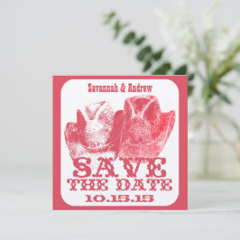 Roze Westerne Cowboy Cowgirl Wedding Save the Date