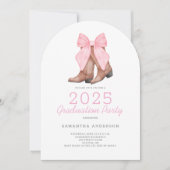 Roze Westerne Cowgirl 2025 Afstudeerfeest Kaart (Voorkant)