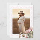 Roze Westerne Cowgirl Baby shower Foto Uitnodigen Kaart (Achterkant)