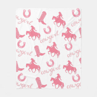 Roze Westerne Cowgirl Deken - Gepersonaliseerd