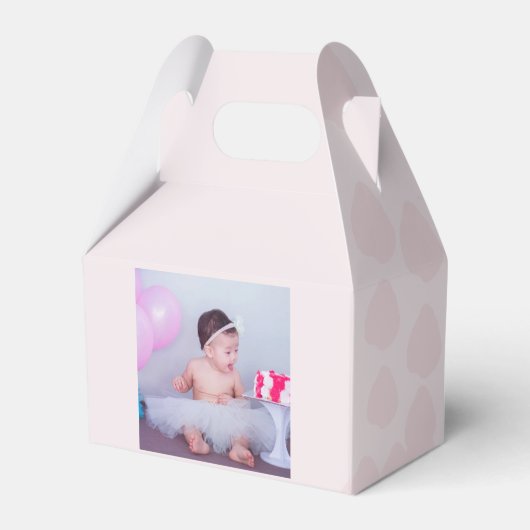 Roze westerne cowgirl rodeo foto verjaardag bedankdoosjes (Achterkant)