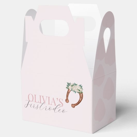 Roze westerne cowgirl rodeo foto verjaardag bedankdoosjes (Geopend)