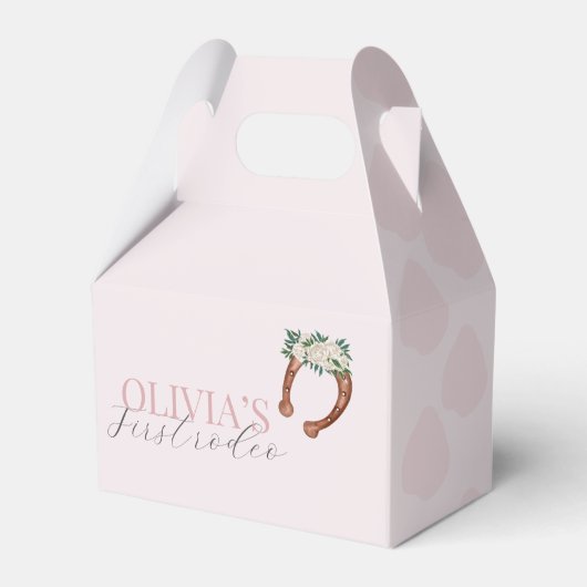 Roze westerne cowgirl rodeo foto verjaardag bedankdoosjes (Voorkant Zijde)