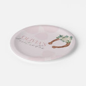 Roze westerne cowgirl rodeo papieren bordje (Gekanteld)