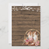 Roze Westerne Cowgirl Rustiek Elke Leeftijd Verjaa Kaart (Achterkant)